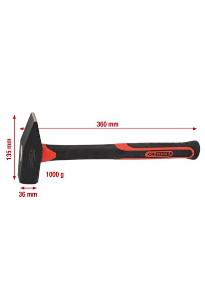 KS Tools Ciocan de lăcătușerie cu coadă din fibră de sticlă, 1000g