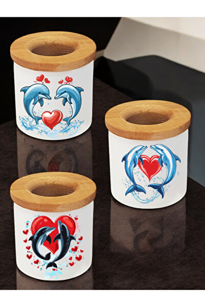 lili hediyelik Suport pentru stilouri de masă din 3 piese cu imprimeu Heart D...