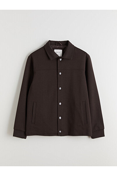 LC Waikiki Мъжко яке с дълъг ръкав, кафяво и свободна кройка