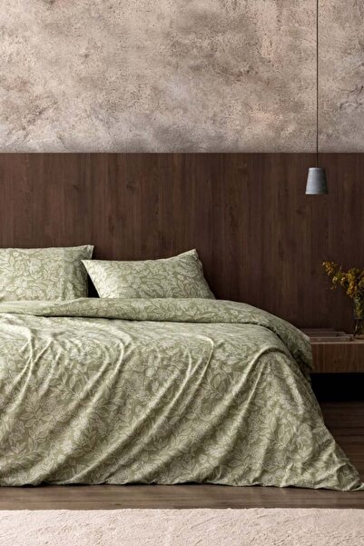 Madame Coco Delisle Single Cotton Printed Piece Duvet Cover Set - Khaki