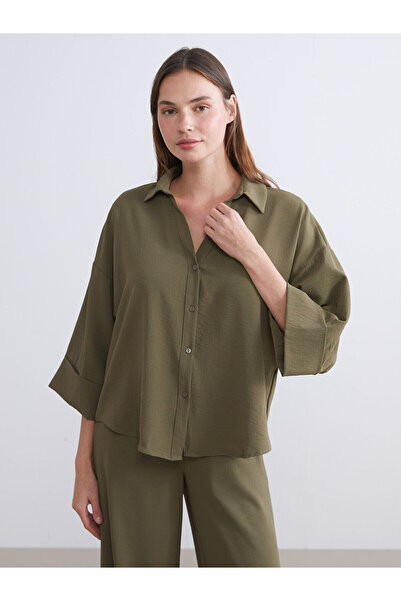 LC Waikiki Peak New Season Textured Oversize Women's Shirt