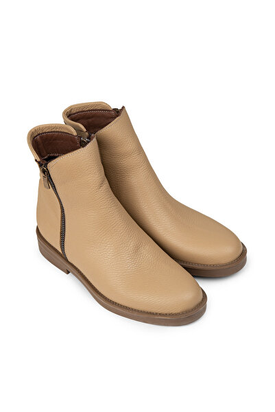 Deery Kadın Hakiki Deri Bej Günlük Bot