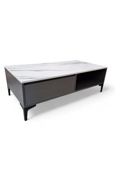 JollyMag Coffee table, marble look, 2 levels, graphite white, 120x60x40cm, JollyMag, STL17