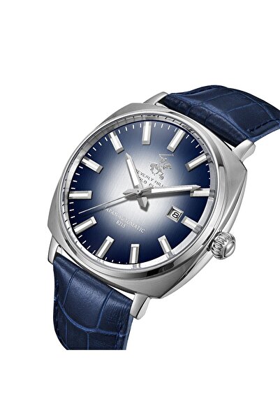 Beverly Hills Polo Club Bp3687X.399 Automatic Men's Wristwatch |   Navy Blue Leather Cord & Silver Case