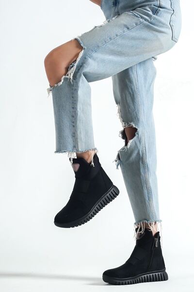 Shopping Line Marka Sende MSC Espina Süet Su Geçirmez Kadın Bot Siyah