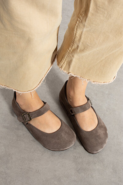 Uniqueqoop Ottawa Genuine Leather Cork Sole Orthopedic Women's Ballet Flats