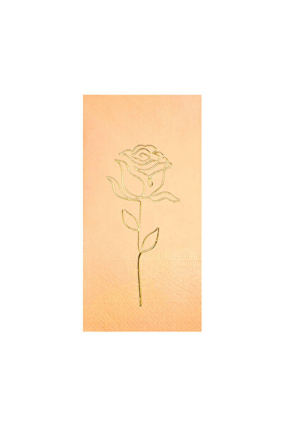 Story 33X33 cm Gold Foil Rose Patterned 16-Piece 1/8 Fold Powder Beige Colore...