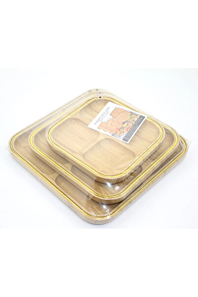 Vexahome 3-Piece Wooden Breakfast Snack and Fruit Presentation Plate