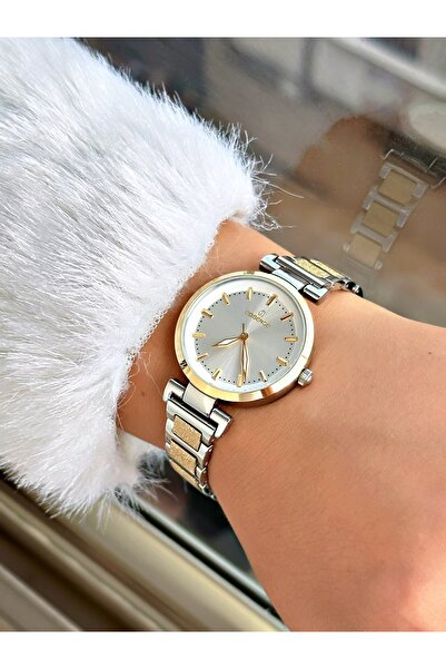 Essence Özel Tasarım Gümüş-Altın Renk Çelik Kordon Kadın Kol Saati 6638.230