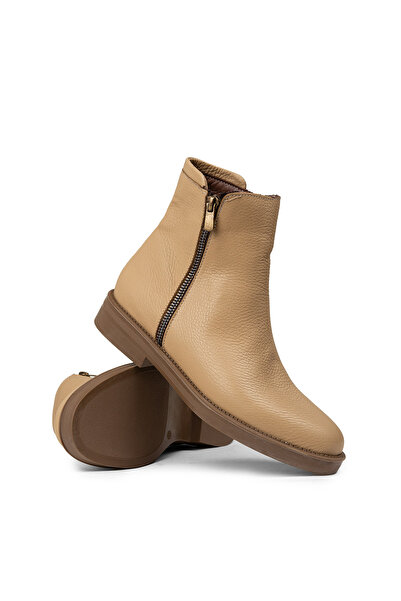 Deery Kadın Hakiki Deri Bej Günlük Bot