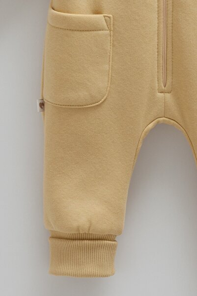 Caramell Erkek Bebek Tulumu 3 İplik Şardonlu, Kapüşonlu Kışlık Bebek Tulumu 1-12 Ay arası