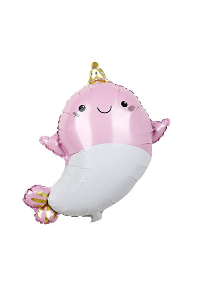 BİDOLUMUTLULUK Light Blue Pink Baby Shark Foil Balloon Sea Creatures Party Ce...