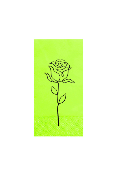 Story مناديل ورقية سوداء منقوشة بنمط الورد مقاس 33×33 سم، عبوة من 16 قطعة، طي...