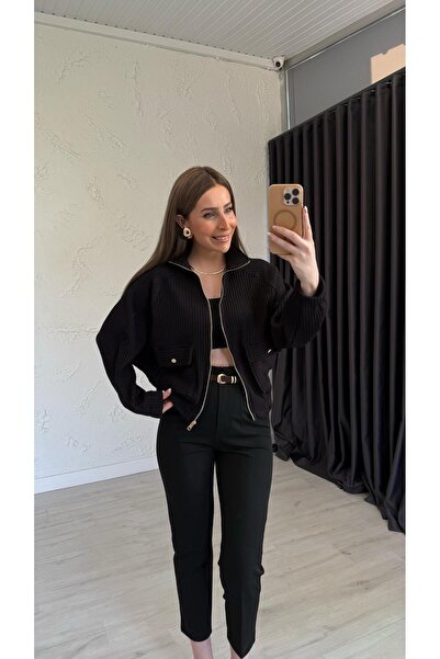 elif teke Liveny Knitted Cardigan Dark Navy Blue