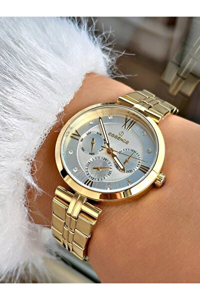 Essence Fonksiyonlu Altın Renk Çelik Kordon Kadın Kol Saati 6666.230