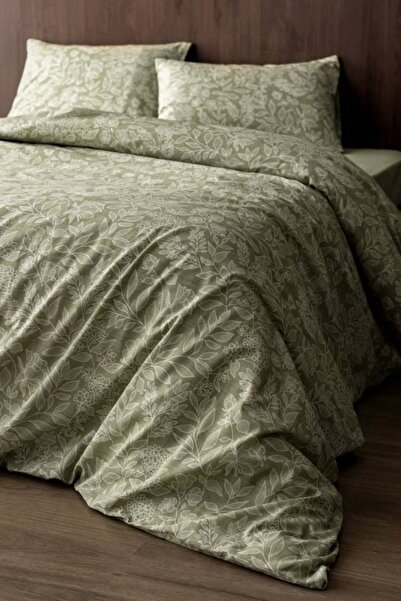Madame Coco Delisle Single Cotton Printed Piece Duvet Cover Set - Khaki