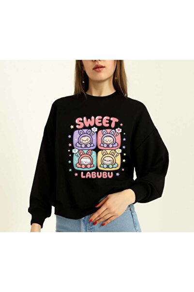 ECCAdesing Sweet Labubulilooo Printed 2-Thread Young and Children's Sweatshirt