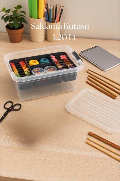 Mustran 3.20 L Transparent Storage Box & Organizer Organizing Box