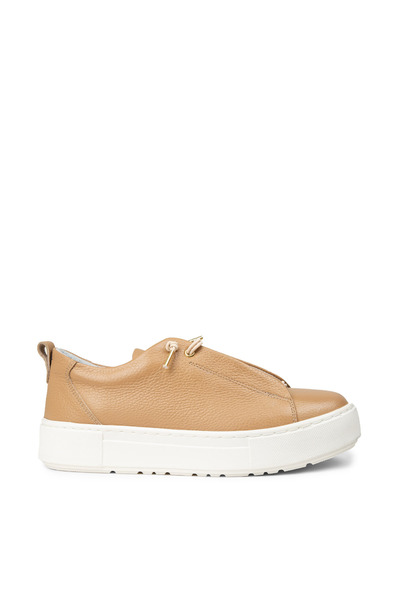 Deery Women's Beige Genuine Leather Sneaker Shoes