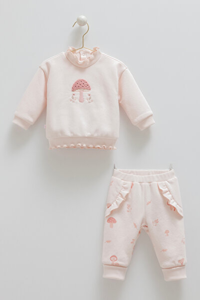 Caramell Baby Girl Set 3 Threaded Ribbed Winter Set 1-12 Months