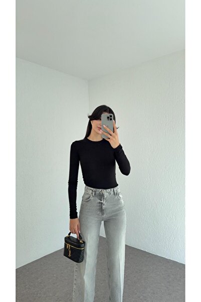 HAZELANNA Bluză neagră Soft Touch Basic