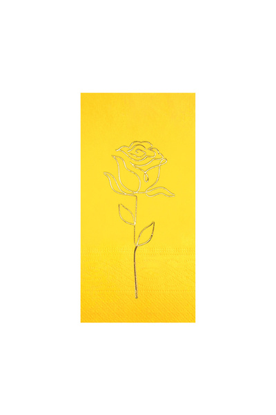 Story 33X33 cm Gold Foil Rose Patterned 20-Piece 1/8 Fold Yellow Colored Pape...