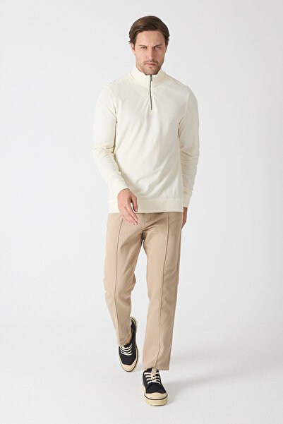 ENQUE Men's Polo Stand Collar Comfort Long Sleeve Basic T-Shirt