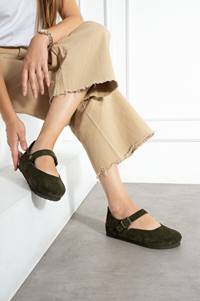 Uniqueqoop Ottawa Genuine Leather Cork Sole Orthopedic Women's Ballet Flats