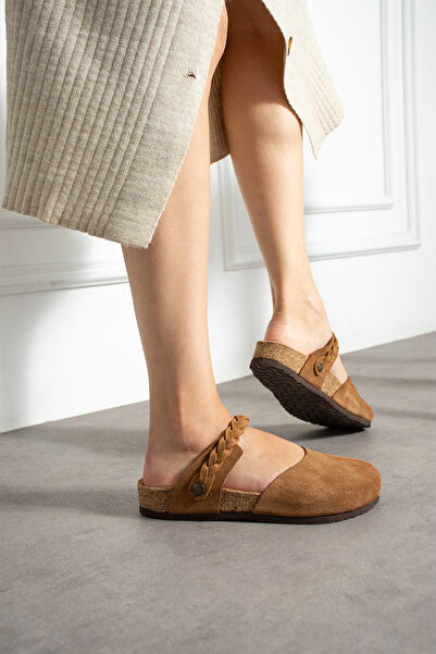 Uniqueqoop Lugano-S Genuine Leather Cork Sole Orthopedic Slippers