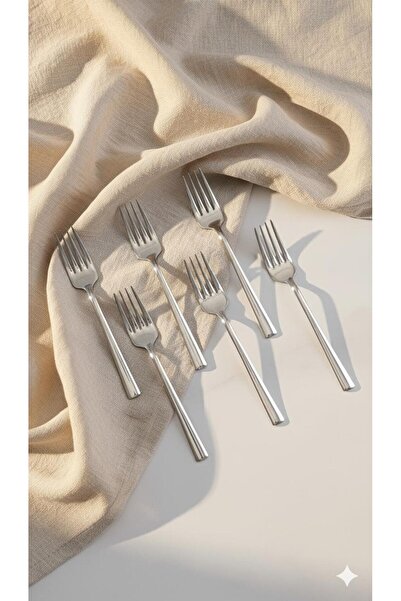 HSDemirci 6-Piece Stainless Steel Dessert Fork Set Luxury Murat
