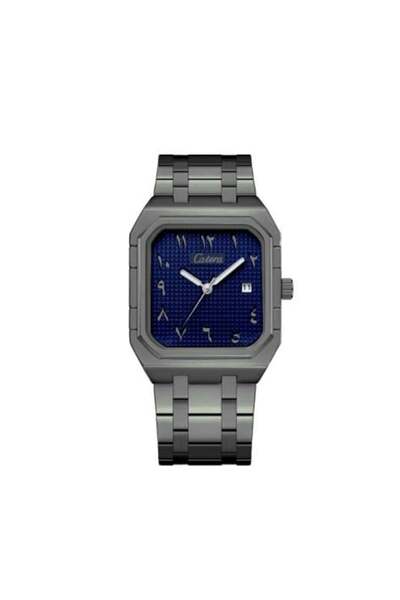 catera Men's steel watch with Arabic numerals in Verani color and a navy blue dial