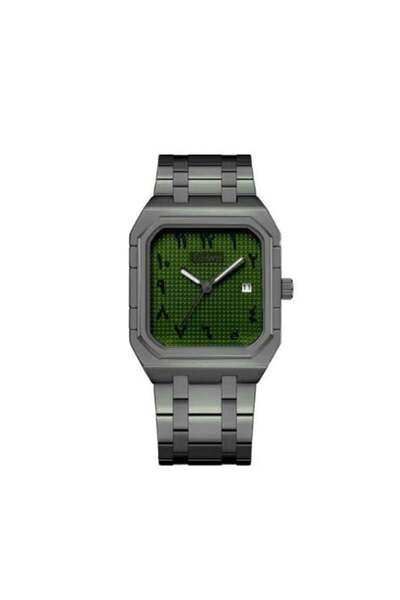 catera Men's steel watch with Arabic numerals in Verani color and an olive dial