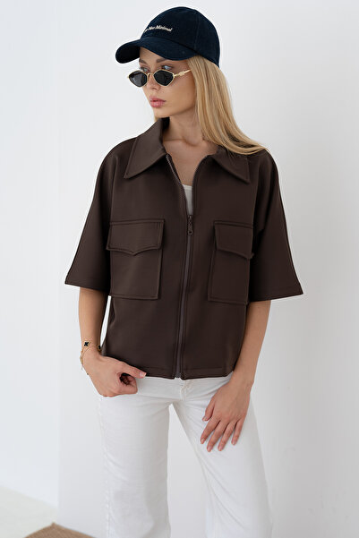 Noa Noa Дамско яке с цип от скафандърна материя – структуриран и ежедневен стил