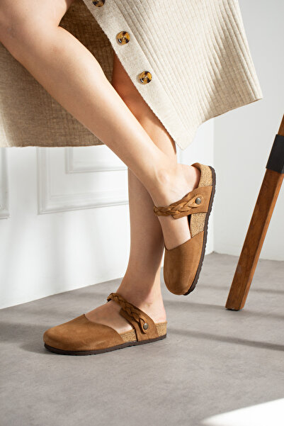 Uniqueqoop Lugano-S Genuine Leather Cork Sole Orthopedic Slippers