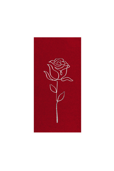 Story مناديل ورقية فضية مقاس 33×33 سم بنقش الورد، 16 قطعة، طي 1/8، لون عنابي