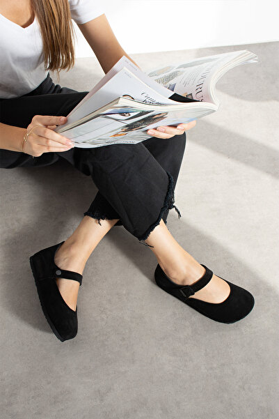 Uniqueqoop Ottawa Genuine Leather Cork Sole Orthopedic Women's Ballet Flats
