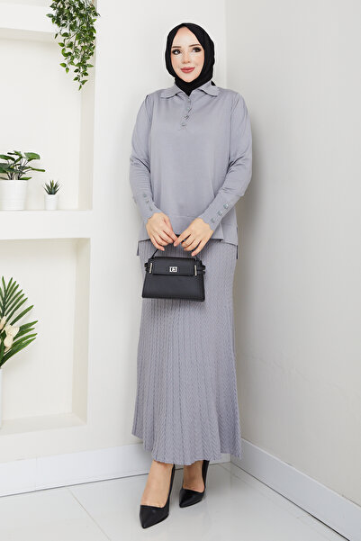Pamuk Butik Women's Skirt Knitted Mercerized Knitwear Dress
