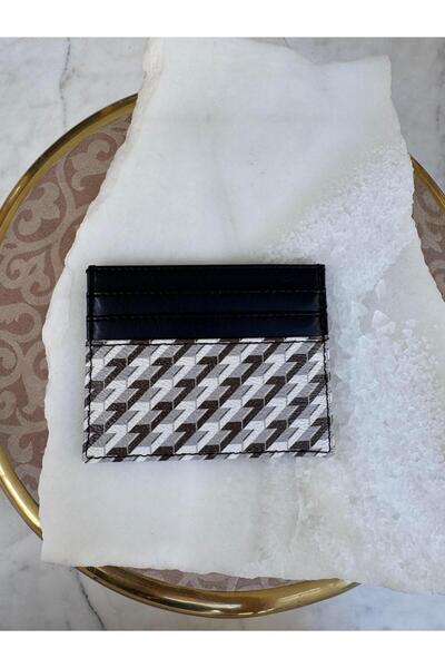 Tina İstanbul Monogram Printed Card Holder Black