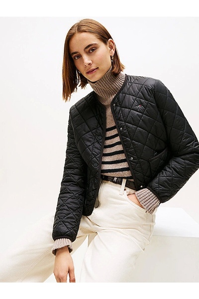 Tommy Hilfiger Lightweight Padded Regular Fit Quilted Women's Black Jacket Ww0Ww47290Bds
