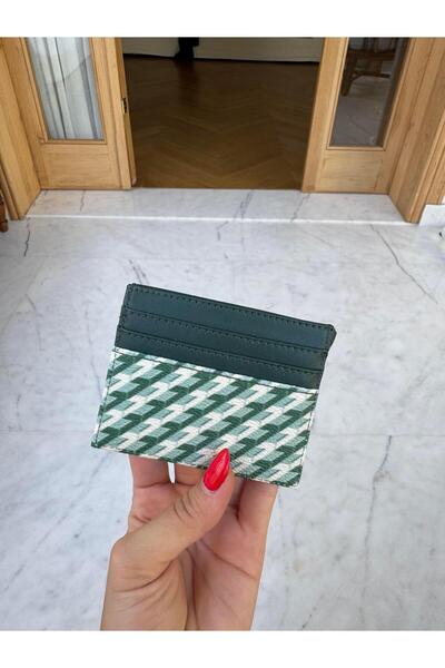 Tina İstanbul Monogram Printed Card Holder Green