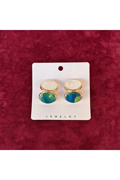 Bijouzel İnci Beyazı ve Taşlı Altın Detaylı Küpe – Şık ve Modern Tasarım