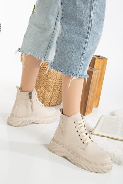 Mc vay Shoes Γυναικείες μπότες και μποτάκια 002 Stoned Orthopedic Sole με κορδόνια και φερμουάρ