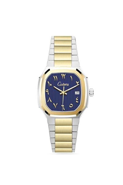 catera Men's watch, silver and gold steel, Arabic numerals
