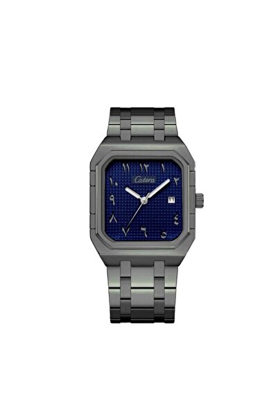 catera Men's steel watch with Arabic numerals in Verani color and a navy blue dial