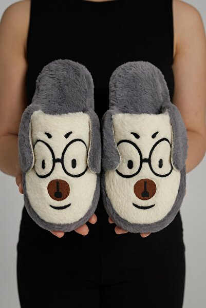 STOCON Dog Embroidered Cute House Slippers Women's House Slippers Dowry Slippers Stc1166