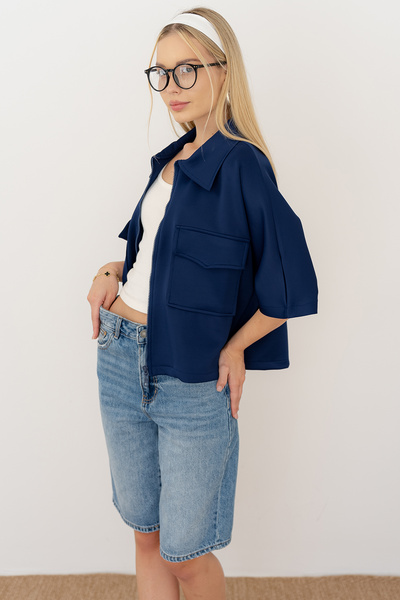 Noa Noa Жіноча куртка зі скуба-тканини на блискавці – структурована та повсякденна модель