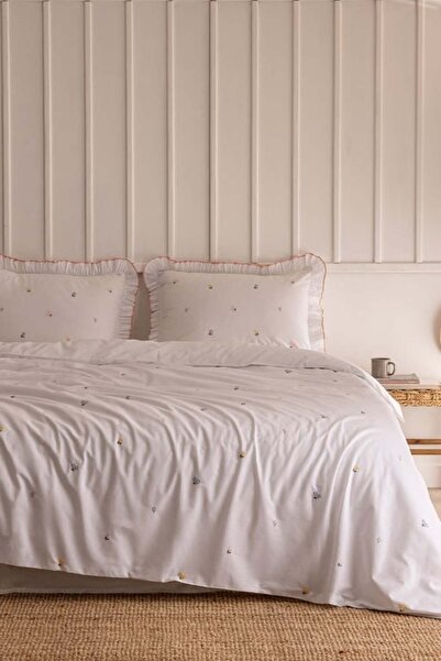 Madame Coco Set cuvertură de pilota cu broderie Ranforce Saphir King Size bum...