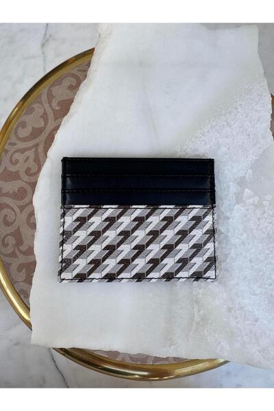 Tina İstanbul Monogram Printed Card Holder Black