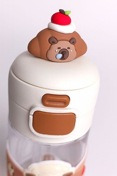 Vagonlife Capybara Figured Water Bottle with Straw 600ml