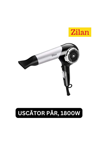 Zilan Στεγνωτήρας μαλλιών - 1800W, 3 ρυθμίσεις θερμοκρασίας, διαχύτης, κρύος αέρας, ZLN 2946